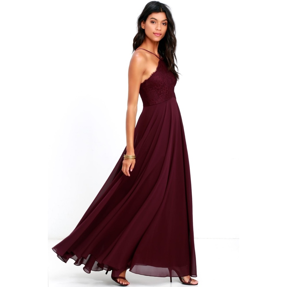 Everlasting enchantment burgundy maxi dress - Picture 3 of 7